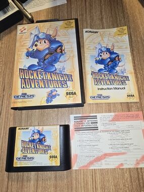 Rocket Knight Adventures (Sega Genesis, 1993) w/ Manual
